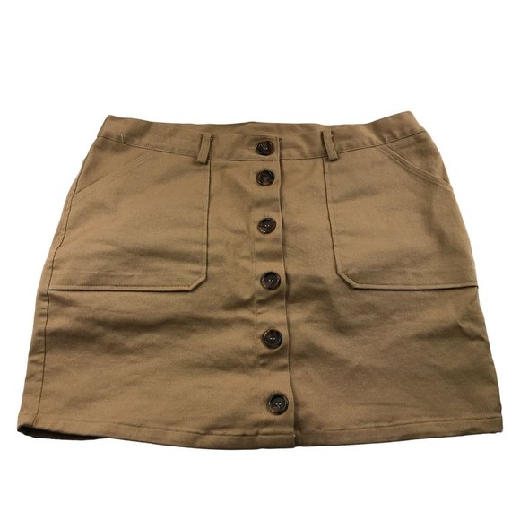 Rue21 Dresses & Skirts - Rue21 Mini Skirt Size XL Button Front Khaki Tan 4 Pockets